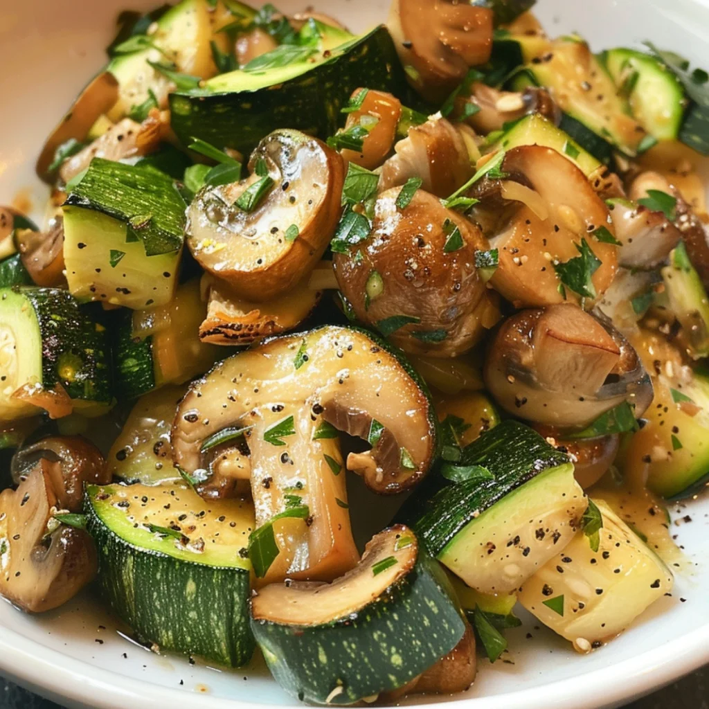 Low-Carb Sautierte Zucchini mit Pilzen