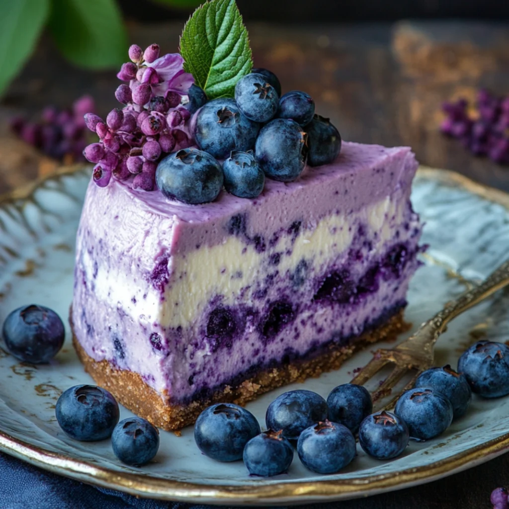 köstlichen Blaubeer-Käsekuchen