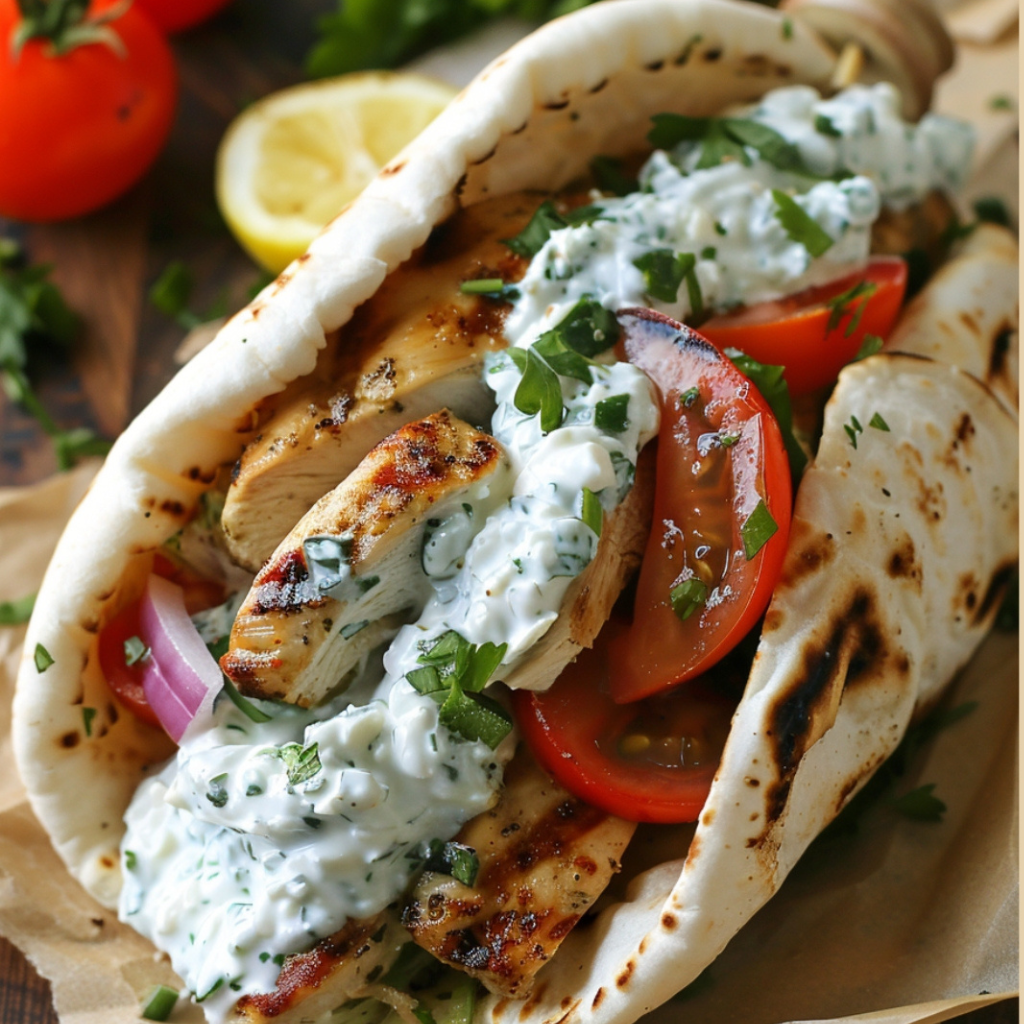 Hähnchen cremigem Feta-Tzatziki