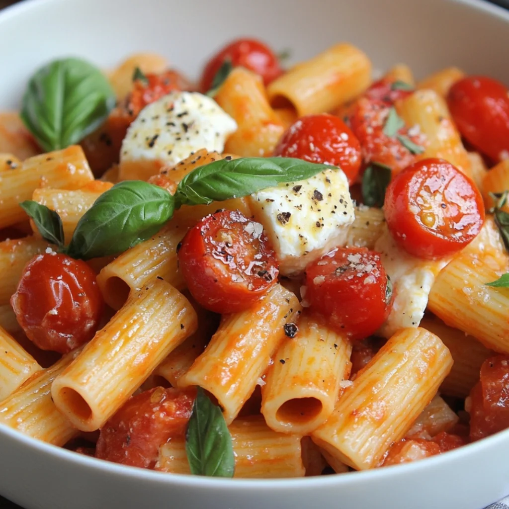 pasta mit Mozzarella Tomaten