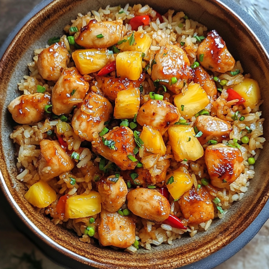 Hähnchen mit Ananas Jasminreis