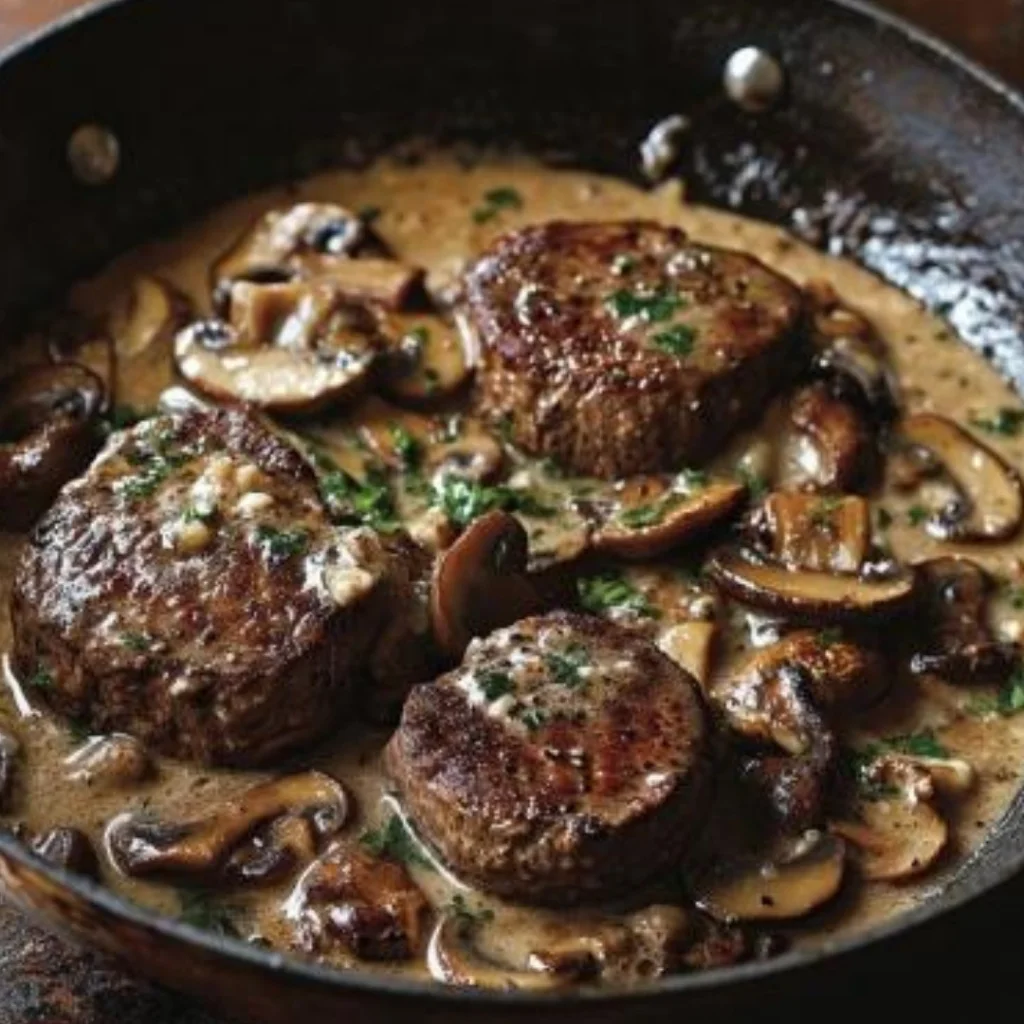 Flambiertes Brandy-Steak