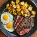 Steak und Eier-Frühstück