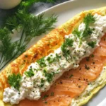 Gefüllte Kräuteromelette mit Lachs