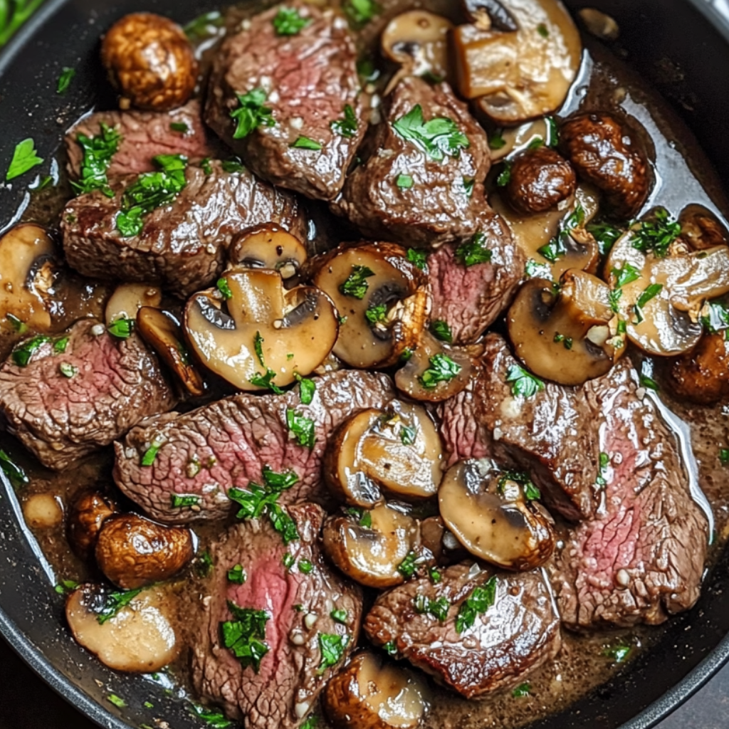 Rinderfiletpfanne mit Champignons